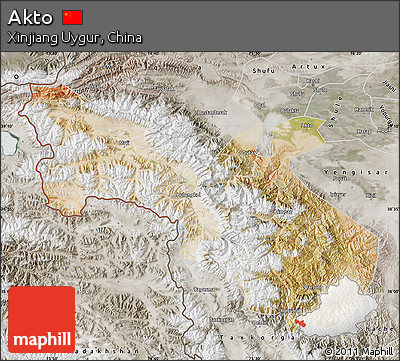 Satellite Map of Akto, semi-desaturated