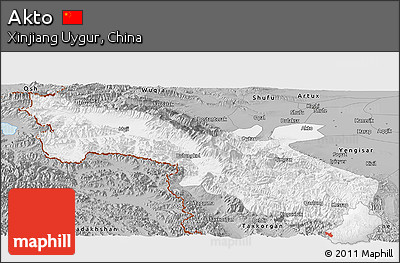 Gray Panoramic Map of Akto