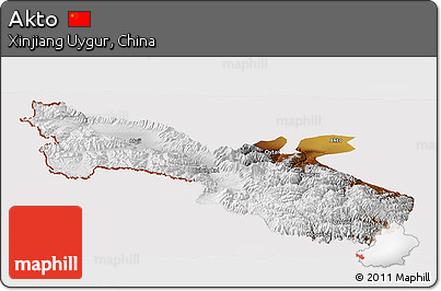 Physical Panoramic Map of Akto, cropped outside