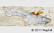 Physical Panoramic Map of Akto, shaded relief outside