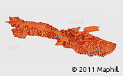 Political Panoramic Map of Akto, cropped outside