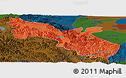 Political Panoramic Map of Akto, darken