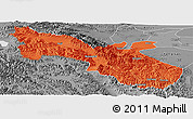 Political Panoramic Map of Akto, desaturated