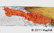 Political Panoramic Map of Akto, physical outside
