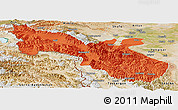 Political Panoramic Map of Akto, satellite outside