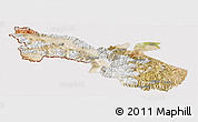 Satellite Panoramic Map of Akto, cropped outside