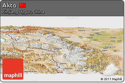 Satellite Panoramic Map of Akto