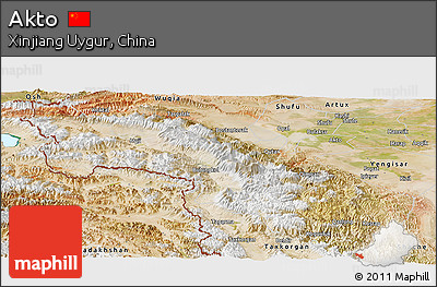 Satellite Panoramic Map of Akto