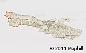 Shaded Relief Panoramic Map of Akto, cropped outside