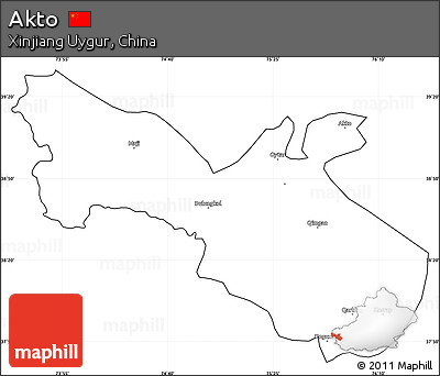 Blank Simple Map of Akto, cropped outside