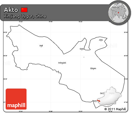 Blank Simple Map of Akto, cropped outside
