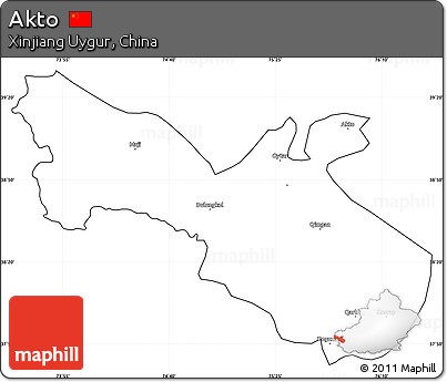 Blank Simple Map of Akto, cropped outside