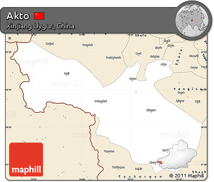 Classic Style Simple Map of Akto
