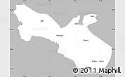 Gray Simple Map of Akto, single color outside