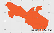 Political Simple Map of Akto, single color outside