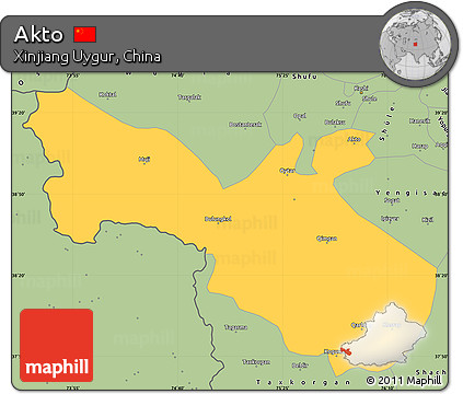 Savanna Style Simple Map of Akto