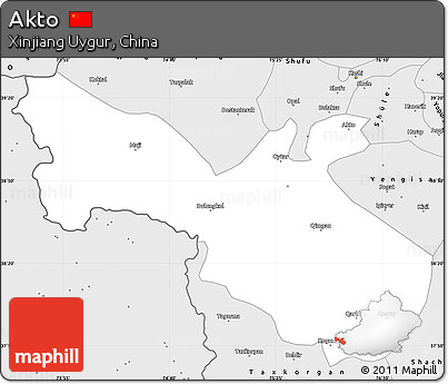Silver Style Simple Map of Akto