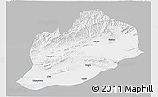 Gray 3D Map of Artux, single color outside