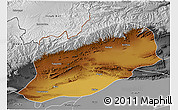 Physical 3D Map of Artux, desaturated