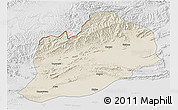 Shaded Relief 3D Map of Artux, lighten, desaturated