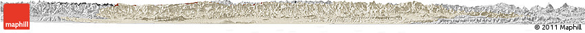 Shaded Relief Horizon Map of Artux, desaturated