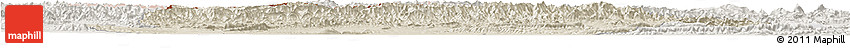 Shaded Relief Horizon Map of Artux, lighten