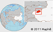 Gray Location Map of Artux, highlighted country