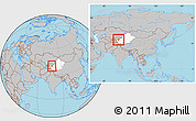 Gray Location Map of Artux, highlighted parent region, within the entire country