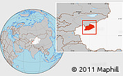 Gray Location Map of Artux, highlighted parent region