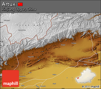 Physical Map of Artux
