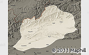 Shaded Relief Map of Artux, darken