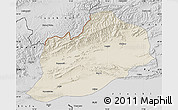 Shaded Relief Map of Artux, desaturated