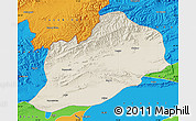 Shaded Relief Map of Artux, political outside