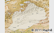 Shaded Relief Map of Artux, satellite outside