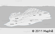 Gray Panoramic Map of Artux, single color outside