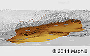 Physical Panoramic Map of Artux, lighten, desaturated