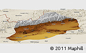 Physical Panoramic Map of Artux, shaded relief outside