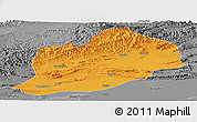Political Panoramic Map of Artux, desaturated