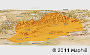 Political Panoramic Map of Artux, satellite outside