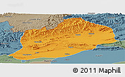 Political Panoramic Map of Artux, semi-desaturated