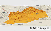 Political Panoramic Map of Artux, shaded relief outside