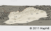 Shaded Relief Panoramic Map of Artux, darken