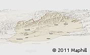 Shaded Relief Panoramic Map of Artux, lighten