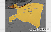 Physical Map of Bachu, darken, desaturated