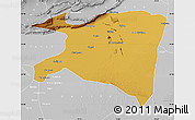 Physical Map of Bachu, lighten, desaturated