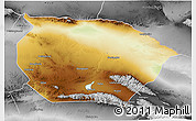 Physical 3D Map of Barkol, desaturated
