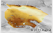 Physical 3D Map of Barkol, lighten, desaturated