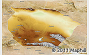 Physical 3D Map of Barkol, satellite outside