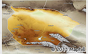 Physical 3D Map of Barkol, semi-desaturated