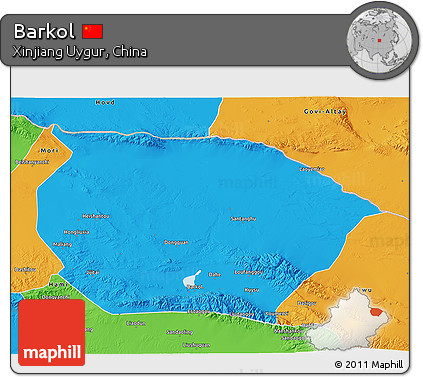Political 3D Map of Barkol